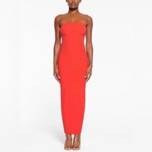 Skims Strapless Maxi Dress Poppy Dress
